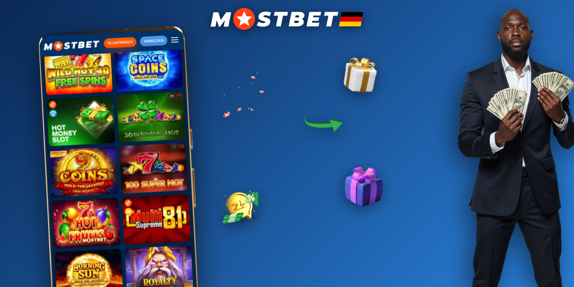 Registrierungsschritte bei Mostbet in vier Symbolen